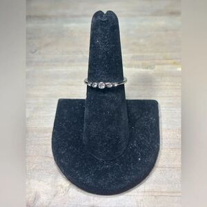 New! 5 Gemstone Fashion Silver Tone Ring Size 7 Costume Jewelry Hypoallergenic